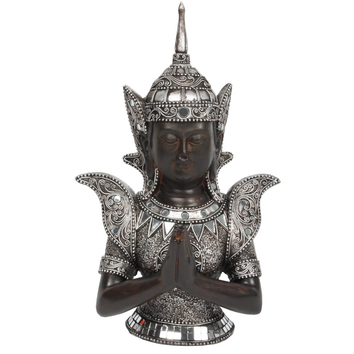Thaibudda betend in Silber