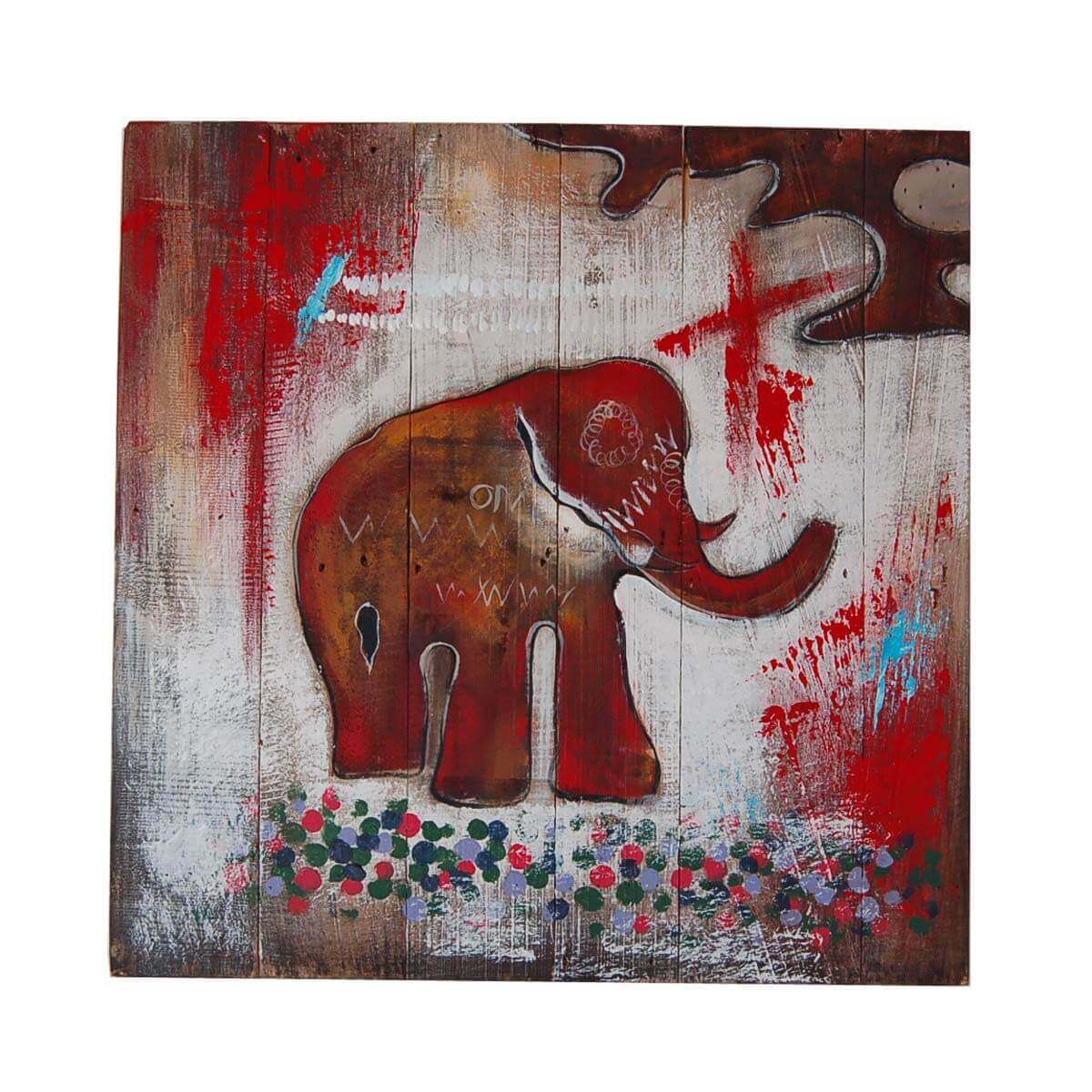 Wandbild 70x70 cm mit Motiv Elefant