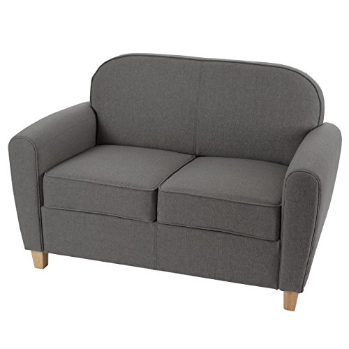 2er Sofa Malmö T377, Loungesofa Couch, Retro 50er Jahre Design ~ dunkelgrau, Textil