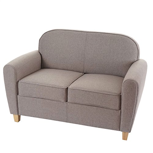 2er Sofa Malmö T377, Loungesofa Couch, Retro 50er Jahre Design ~ grau, Textil