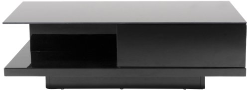 AC Design Furniture 33047 Couchtisch Bjarne, Glasplatte, 1 Schublade, ca. 120 x 36 x 60 cm, schwarz hochglanz