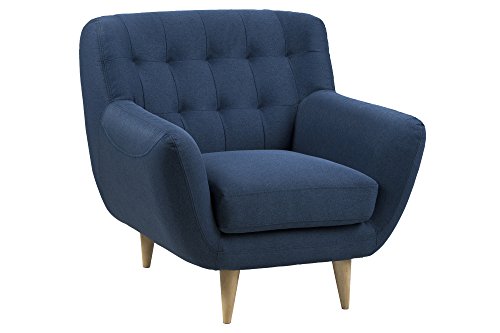 AC Design Furniture 60493 Sessel Jimmy, circa 93 x 87 x 84 cm, Stoff dunkelblau