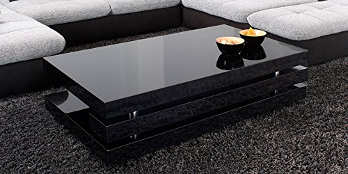Couchtisch schwarz Hochglanz Ancona 120x70cm Wohnzimmertisch