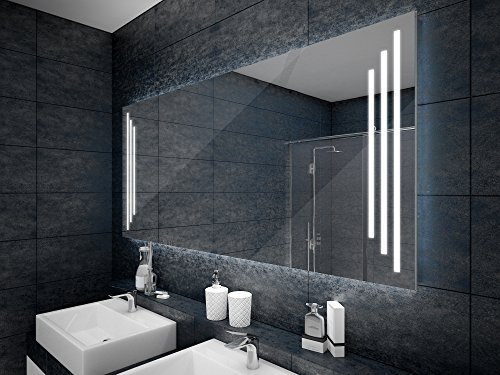 Design Badspiegel mit LED Beleuchtung Wandspiegel Badezimmerspiegel