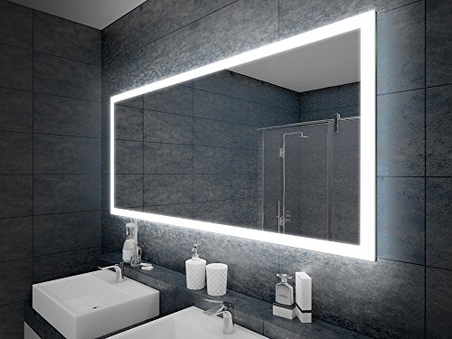 Design Badspiegel mit LED Beleuchtung Wandspiegel Badezimmerspiegel