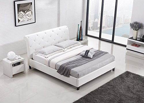 Designer Bett BAROCK MODERN 160x200 cm #78 Doppelbett (160x200 cm, Weiß)
