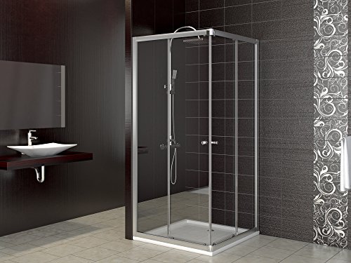 Dusche Duschkabine Schiebetür Eckdusche Duschabtrennung Duschschiebetür Glas 90x90