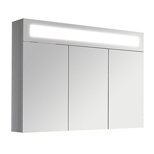 Hikenn 3D Spiegelschrank Badmöbel Spiegel Schrank Wandspiegel beleuchtet Badschrank (90cm)