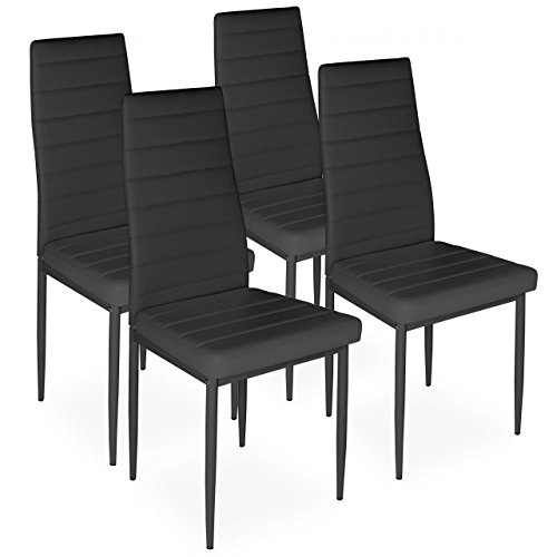 Homelux 4er-Set Stühle Esszimmerstühle Polsterstuhl (T x B x H) 43 x 43 x 97,5 cm Schwarz