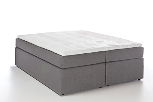 Möbelfreude® Boxspringbett Bella Hellgrau 140x200cm H3 inkl. Visco-Topper, 7-Zonen Taschenfederkern-Matratze, amerikanisches premium Bett Luxus Hotelbett Polsterbett Doppelbett King-Size Möbelfreude® Boxspringbett Bella Hellgrau 140x200cm H3 inkl. Visco-Topper, 7-Zonen Taschenfederkern-Matratze, amerikanisches premium Bett Luxus Hotelbett Polsterbett Doppelbett King-Size