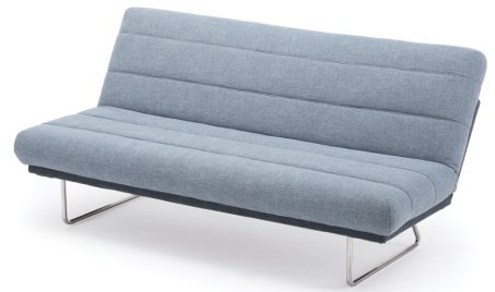 Moderne1A 3-er Schlafsofa Polster Couch mit Bettfunktion Federkern dunkel grau
