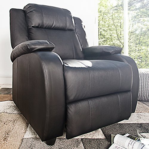 Moderner Relaxsessel HOLLYWOOD mit Liegefunktion schwarz Sessel Liege