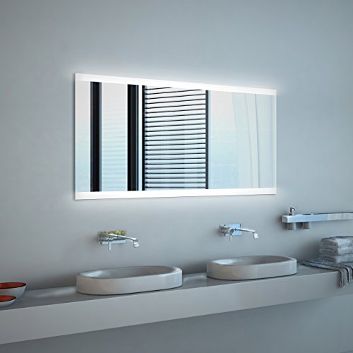 Noemi - NEON Badspiegel mit Beleuchtung - (B) 100 cm x (H) 70 cm