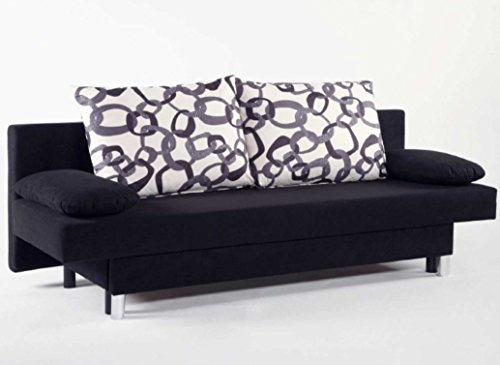 Schlafsofa/Couch Felicity 127x191 cm Schwarz