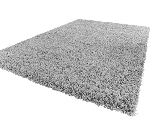 Shaggy Hochflor Langflor Teppich Sky Einfarbig in Grau, Grösse:120x170 cm