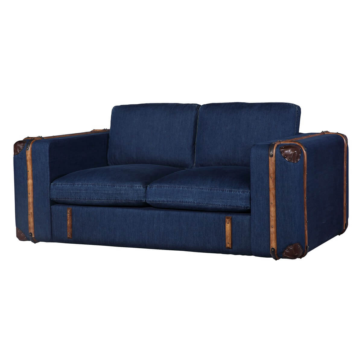Sofa 2-Sitzer in Jeansstoff Blau