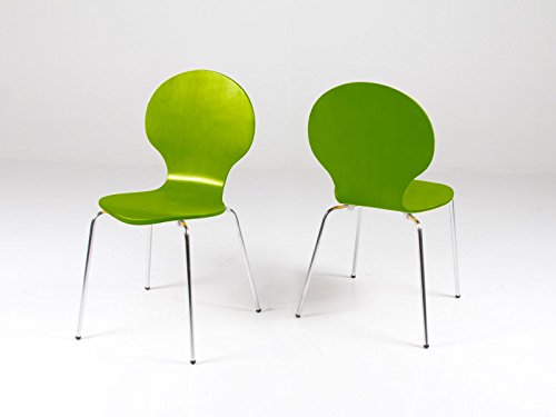 Stapelstuhl Bistrostuhl Stuhl Esszimmerstuhl Küchenstuhl Design Metall Holz stapelbar sehr belastbar Marcus (Grün)