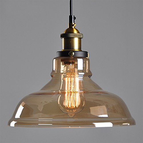 Vintage Retro Edison Bernstein Glasschirm Deckenleuchter-hängende Lampen-Licht-E27 Cap 220V nach Hause Innen ohne Glühlampen Dekorative