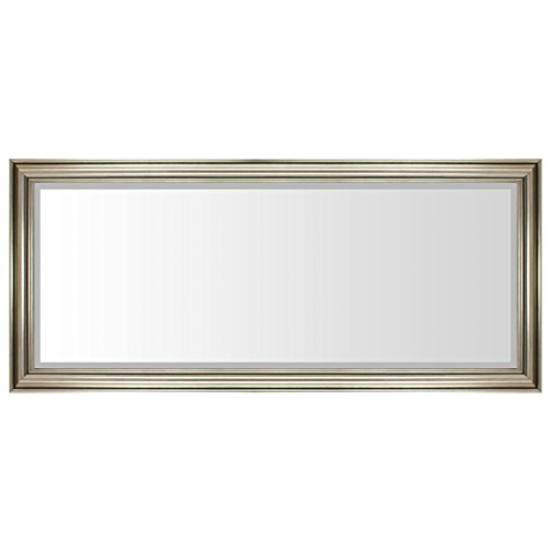 WOHAGA® Spiegel mit Facettenschliff 140x60cm Wandspiegel Flurspiegel Garderobenspiegel Wohnzimmerspiegel Silbergold