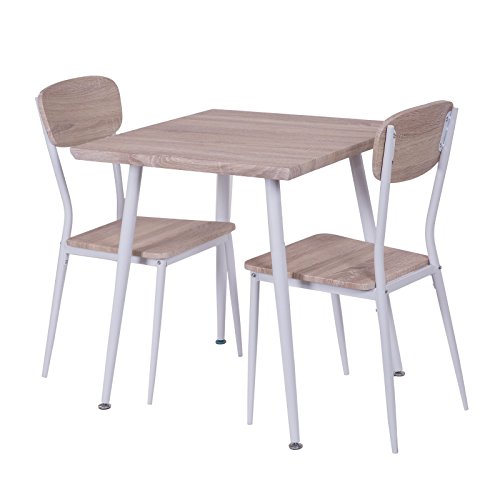 colourliving® Esszimmergruppe Tischgruppe Holz Sitzgruppe mit 2 Stühlen und Esstisch 70x70 cm Wohnzimmer Küche