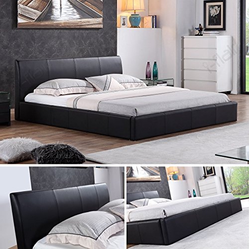 i-flair® - Designer Polsterbett, MONACO Bett 160x200 cm schwarz - alle Farben & Größen