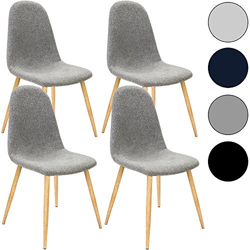 4x Design Stuhl mit Stoffbezug dunkelgrau - Esszimmerstühle Stühle Designerstuhl