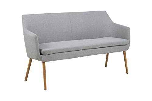 AC Design Furniture 65038 Armstuhl, Stoff, hellgrau, 56 x 159 x 86 cm