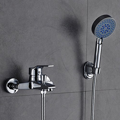 Auralum® Elegant Zeitgenössische Armatur Wasserfall Badewanne Wasserhahn inkl. Wandhalterung mit Handbrause für Bad Badezimmer