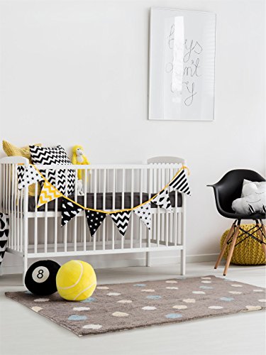 benuta Teppiche: Kinderzimmer Kinderteppich Bambini Dots Blau 120x180 cm - schadstofffrei - 100% waschbare Baumwolle - Abstrakt - Handgewebt - Kinderzimmer