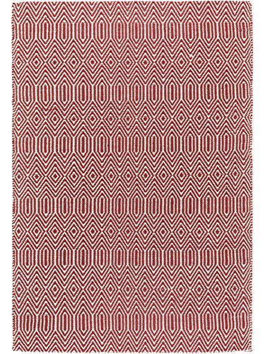 benuta Teppiche: Moderner Designer Teppich Sloan Dunkelrot 120x170 cm - schadstofffrei - 55% Wolle, 45% Baumwolle - Chevron / Zickzack - Flachgewebt - Wohnzimmer