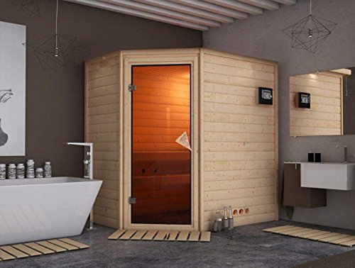 Massivholz Sauna Salo 196cm x 144cm x 200cm Eckmodell