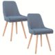 SAILUN® 2 x Esszimmerstuhl Wohnzimmerstuhl Bürostuhl Küchenstuhl, Gepolstert mit Massivholz Eiche Bein (E Type, Blau)