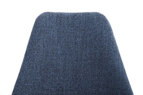 CLP Design Retro-Stuhl PEGLEG SQUARE mit Stoffbezug | Gepolsterter Schalenstuhl mit Holzbeinen und einer Sitzhöhe von: 46 cm | In verschiedenen Farben erhältlich Blau, Holzgestell Farbe natura, Bein-Form eckig