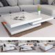 Deuba® Couchtisch Hochglanz weiß | 360° drehbar | Cube Design | modern | 80 x 80 cm - Wohnzimmertisch Beistelltisch Design Lounge Tisch Sofatisch