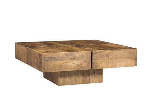 Woodkings Couchtisch Amberley 80x80cm Holz Mango Natural Rustic, Echtholz modern, Design, Massivholz exklusiv, Lounge Coffee Table günstig