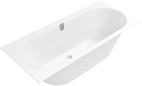 Villeroy & Boch Oberon 2.0 Duo rechteckige Badewanne, Einbau, Quaryl®, 1700 x 750 mm, UBQ170OBR2DV, Farbe: Stone White