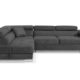 SOFILAND Ecksofa Aller L-Form mit Schlaffunktion und Bettkasten in Jasmine, Links Ottomane (Dunkelgrau)