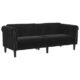 vidaXL Sofa 3-Sitzer, Couch mit Armlehnen Rückenlehne Stützbeine, Loungesofa für Wohnzimmer, Polstersofa Sofagarnitur, Modern, Schwarz Samt