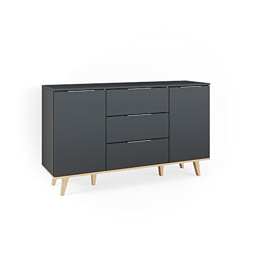 Vicco Sideboard Nautica, Anthrazit/Buche, 138 x 82 cm