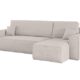 Kaiser Möbel Ecksofa Best mit schlaffunktion und bettkasten - Modern Design Couch, Sofagarnitur, Couchgarnitur, Polsterecke, freistehend, Dicker Cord, Beige Rechts