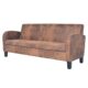 vidaXL Sofa Design 3-Sitzer Kunstleder Wildleder-Optik Braun Couch Polstersofa