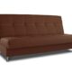 Schlafsofa Bella mit Schlaffunktion - 3 Sitzer Sofa, Couch mit Bettkasten, Bettsofa, Schlafsofa, Polstersofa, Couchgarnitur (Braun (Inari 24))