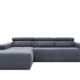 DOMO. collection Ecksofa Brandon, Sofa mit Rückenfunktion in L-Form, Polsterecke, Eckgarnitur 285 x 175 x 98 cm (BxTxH), dunkelgrau