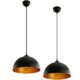 Jago® Pendelleuchte 2er Set - LED, Ø 30cm, E27, Eisen, im Industrial Vintage Design, für Esszimmer, Schlafzimmer, Wohnzimmer, Küche, Schwarz-Gold - Deckenleuchte, Hängeleuchte, Hängelampe