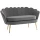 HOMCOM 2-Sitzer Stoffsofa Zweisitzer Loungesofa mit weichen und großzügigen Kissen Polstersofa Sitzmöbel Polstermöbel Designsofa elegant Samt Polyester Grau 133 x 63 x 75 cm