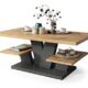 All4All Couchtisch Valerio - Wohnzimmertisch - Kaffeetisch – Tisch mit Ablagen - Esszimmertisch - Coffee Table - 110x60cm - 05 - Artisan Eiche + Antracyt