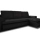 Ecksofa Santi - Polsterecke L-Form, Schlafsofa mit Bettkasten, Couchgarnitur mit Schlaffunktion, Couch, Sofa, Sofagarnitur (Schwarz + Schwarz (Madryt 1100 + Berlin 02), Ecksofa Rechts)