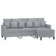 vidaXL Sofa 3 Sitzer, Couch mit Fußhocker, Liegesofa für Wohnzimmer, Polstersofa Sessel Relaxsofa Loungesofa Relaxcouch TV Sofa, Hellgrau Stoff