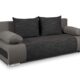 Schlafsofa Naki - Sofa mit Schlaffunktion und Bettkasten, Bettsofa, Couchgarnitur, Couch, Sofagarnitur, Bett (Grau + Schwarz (Alova 36 + Berlin 02))