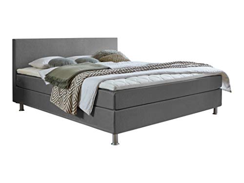 Atlantic Home Collection EDISON Boxspringbett Stoff, Liegefläche 180 x 200 cm, grau